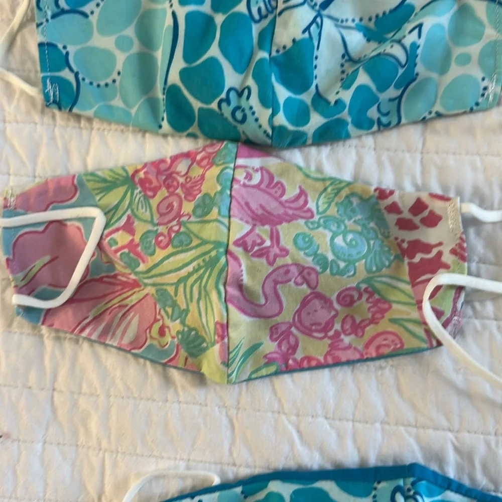 9 Fabric face mask! Palm Beach, tropical famous designer up cycle handmade New